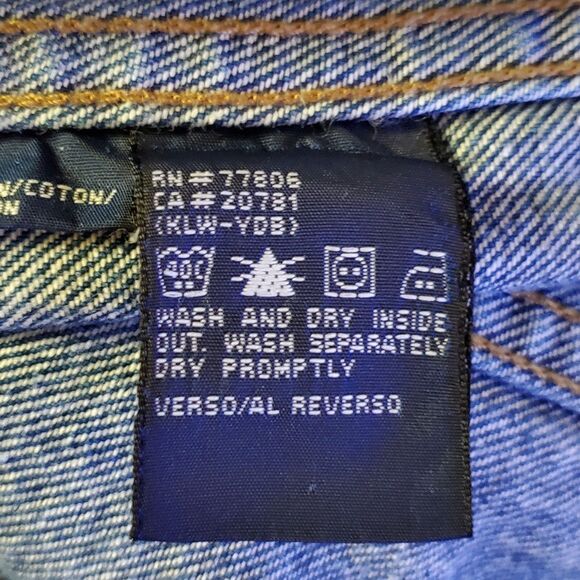 Tommy Hilfiger Womens Small Logo Denim Blue Jean Jacket Trucker Crop - Picture 9 of 14